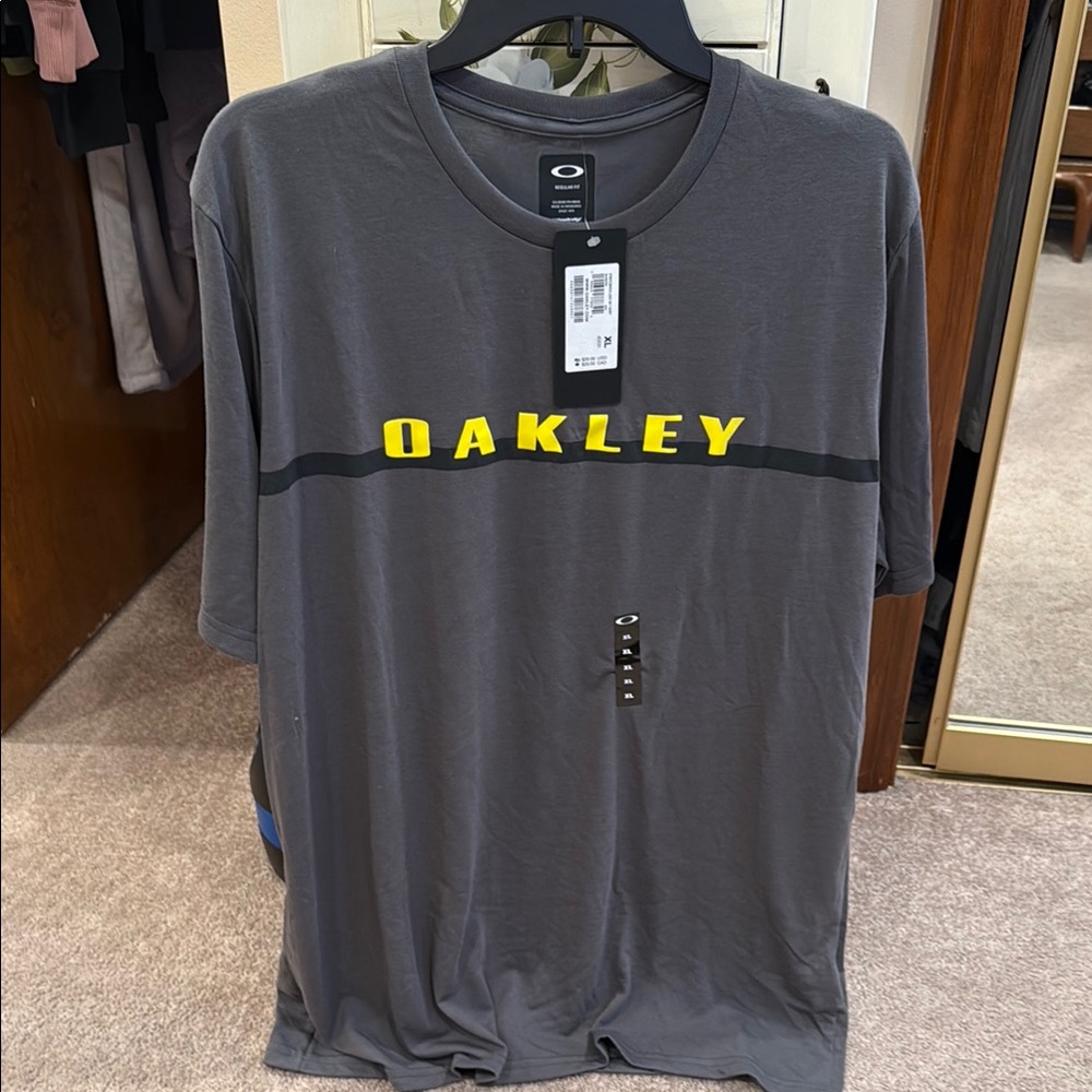 Oakley Gray Short Sleeve Tee with Bold Logo